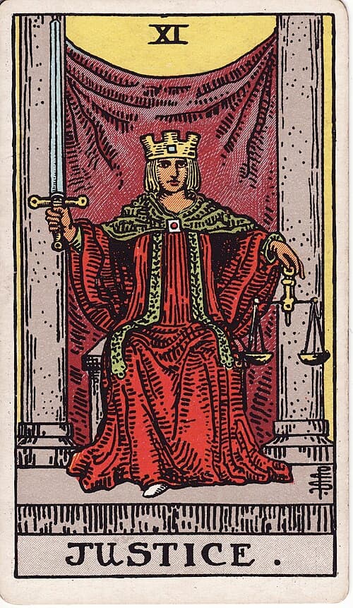Justice — Rider–Waite–Smith tarot card
