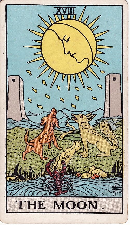 The Moon — Rider–Waite–Smith tarot card