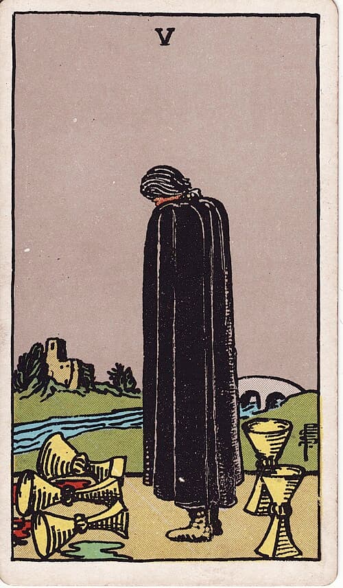 Five of Cups — Rider–Waite–Smith tarot card