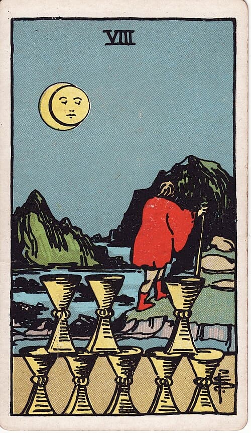 Eight of Cups — Rider–Waite–Smith tarot card