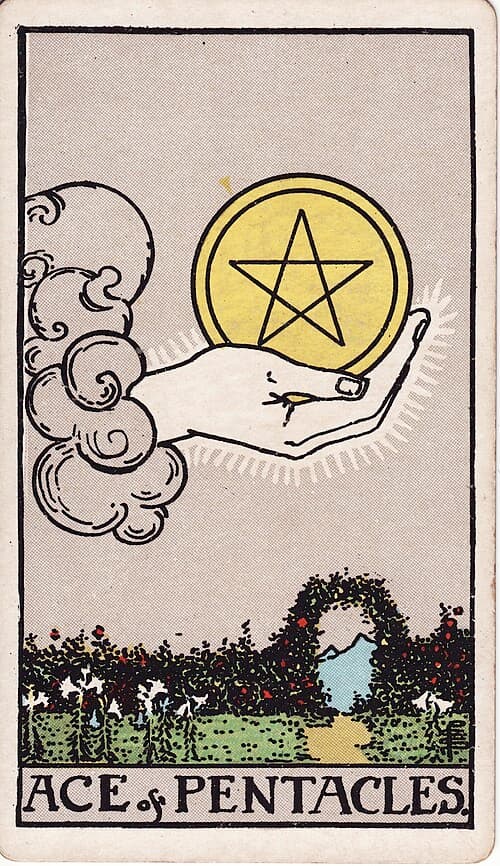 Ace of Pentacles — Rider–Waite–Smith tarot card