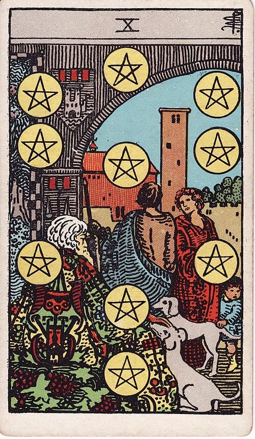 Ten of Pentacles — Rider–Waite–Smith tarot card