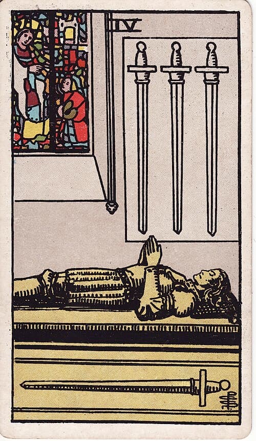 Four of Swords — Rider–Waite–Smith tarot card