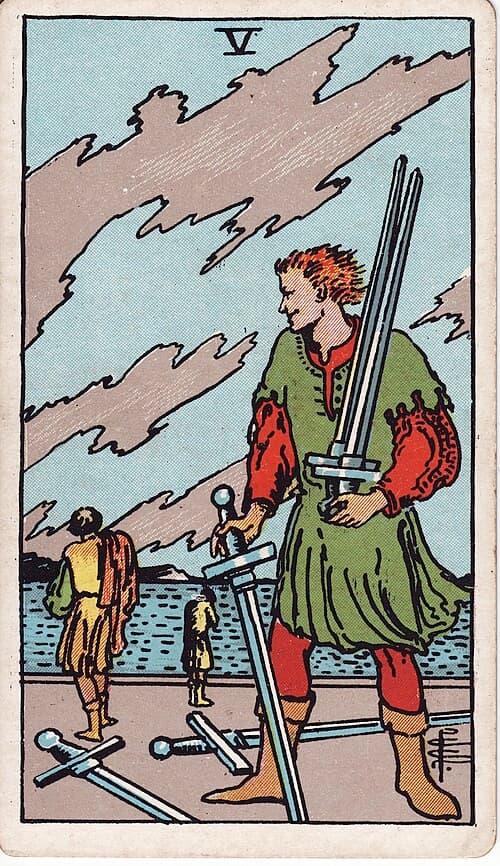 Five of Swords — Rider–Waite–Smith tarot card