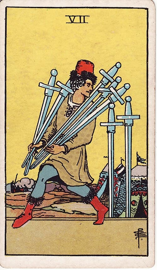Seven of Swords — Rider–Waite–Smith tarot card