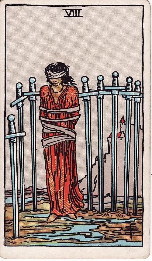 Eight of Swords — Rider–Waite–Smith tarot card
