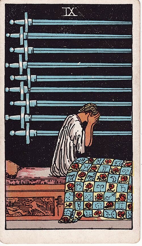 Nine of Swords — Rider–Waite–Smith tarot card