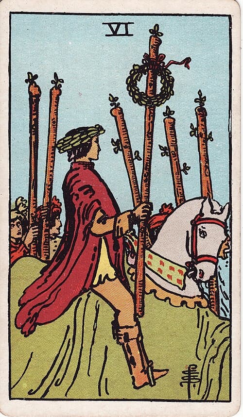 Six of Wands — Rider–Waite–Smith tarot card