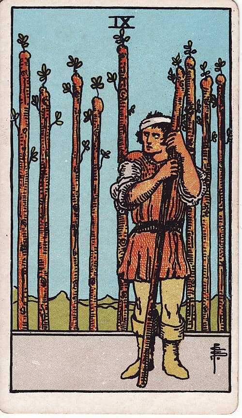 Nine of Wands — Rider–Waite–Smith tarot card